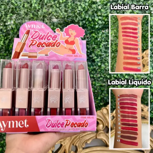 Labial liquido + barra Dulce Pecado - ARL61